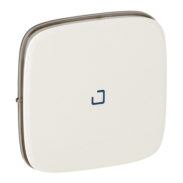 Cover plate Valena Allure -one/two-way switch/push-button -with blue lens -pearl image 1