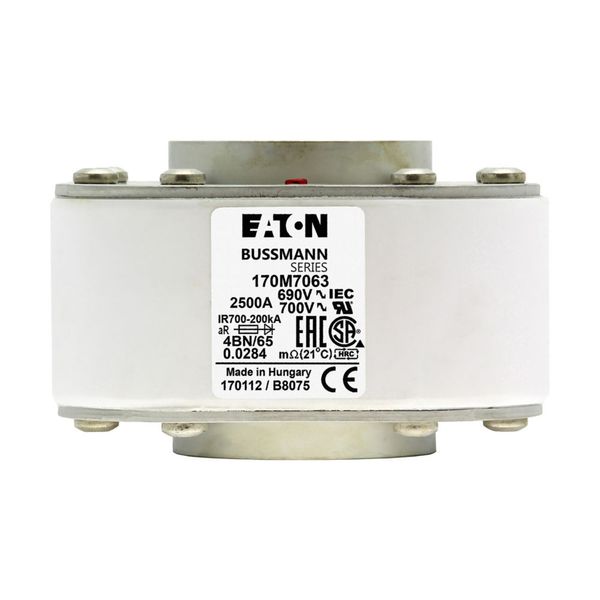 Fuse-link, high speed, 2500 A, AC 690 V, size 4, 67 x 105 x 105 mm, aR, IEC, single indicator image 21