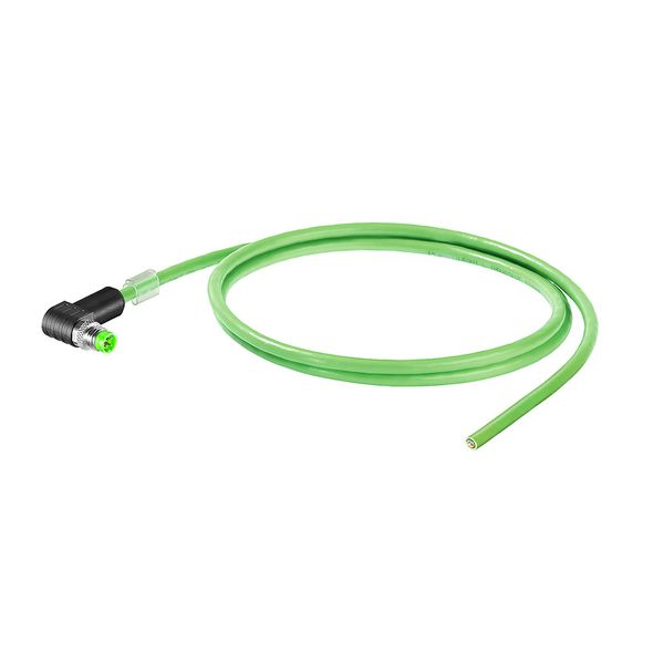 PROFINET Cable (assembled), M8 D-code - IP67 angeled pin, Open, Number image 1