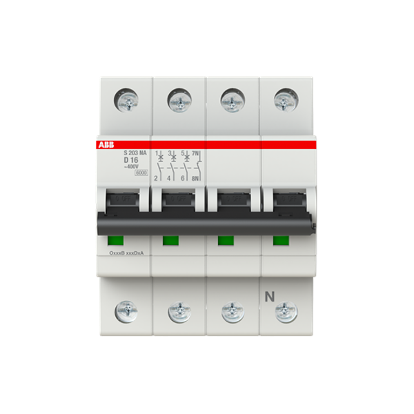 S203-D16NA Miniature Circuit Breaker - 3+NP - D - 16 A image 4