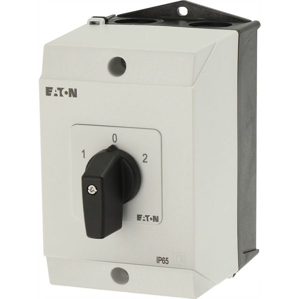 Reversing switches, T3, 32 A, surface mounting, 2 contact unit(s), Contacts: 4, 45 °, maintained, With 0 (Off) position, 1-0-2, Design number 8400 image 23