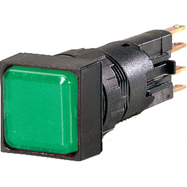Indicator light, flush, green, +filament lamp, 24 V image 1