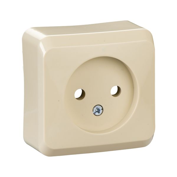 PRIMA - single socket outlet without earth - 16A, beige image 3