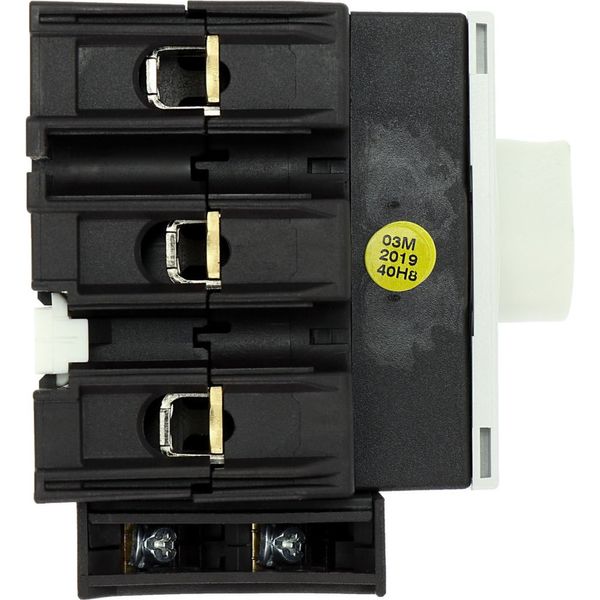 Main switch, P3, 63 A, rear mounting, 3 pole, 1 N/O, 1 N/C, STOP function, with black rotary handle and lock ring (K series), Lockable in the 0 (Off) image 20