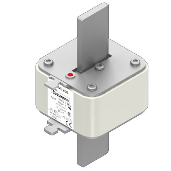 Fuse-link, high speed, 700 A, AC 690 V, size 3, 76 x 76 x 150 mm, aR, IEC, single indicator image 3