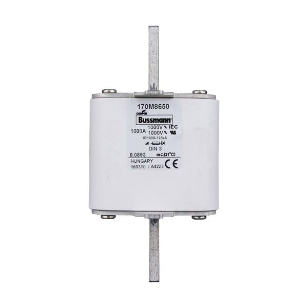 Fuse-link, high speed, 1000 A, AC 1000 V, DIN 3, 90 x 75 x 150 mm, aR, DIN, IEC, single indicator image 14