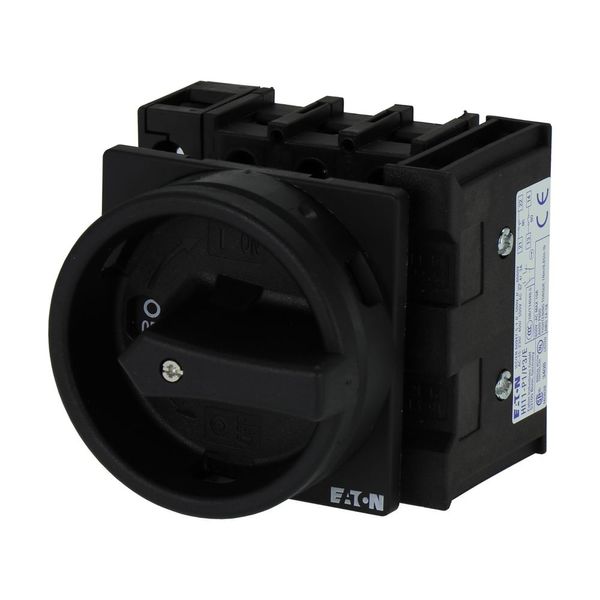Main switch, P1, 40 A, flush mounting, 3 pole + N, 1 N/O, 1 N/C, STOP function, With black rotary handle and locking ring, Lockable in the 0 (Off) pos image 6