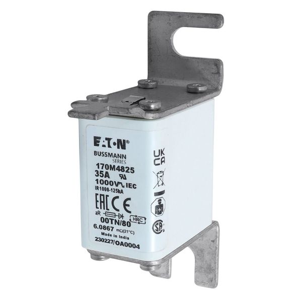 Fuse-link, high speed, 35 A, AC 1000 V, size 00, 30 x 47 x 98 mm, aR, DIN, IEC, single indicator image 9