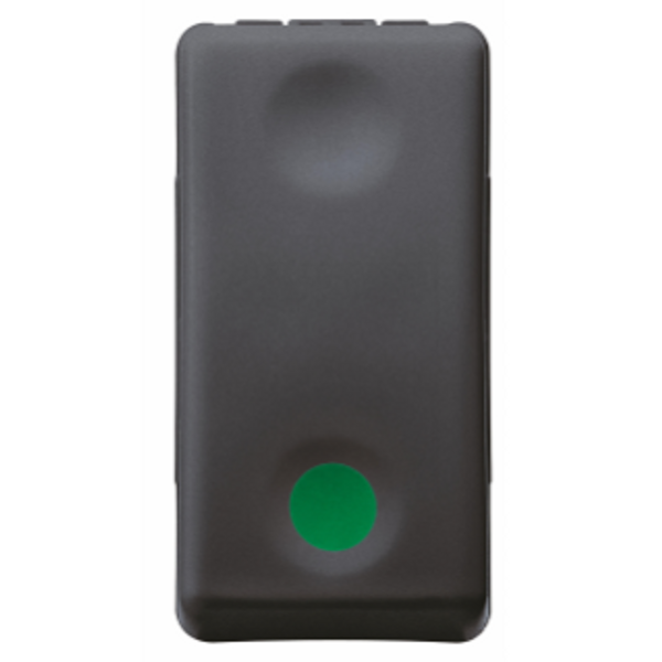 PUSH-BUTTON 1P 250V ac - NO 10A - AUXILIARES CONTACT NC - START - SYMBOL GREEN - 1 MODULE - SYSTEM BLACK image 1