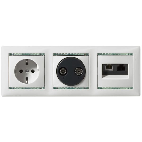 RJ11 + RJ45 socket ivory image 1