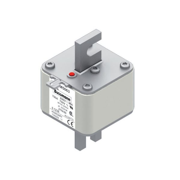 Fuse-link, high speed, 700 A, AC 690 V, DIN 2, 61 x 75 x 108 mm, aR, DIN, IEC, single indicator image 8