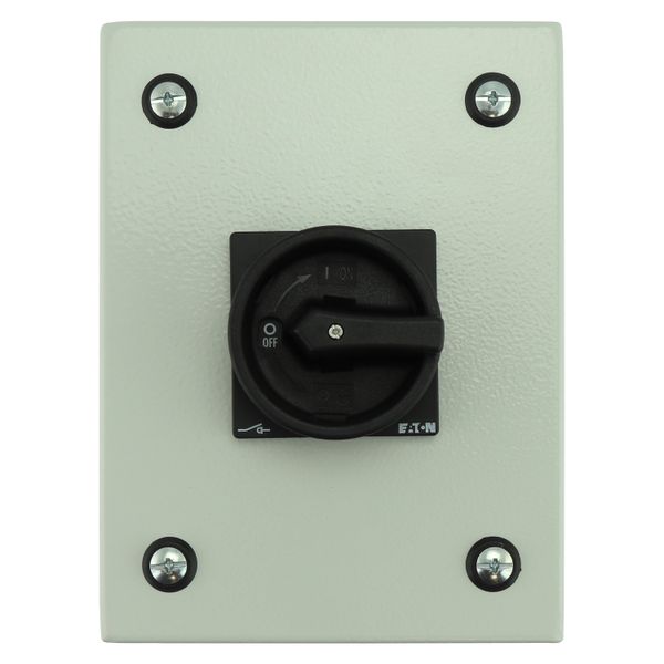 Main switch, P1, 40 A, surface mounting, 3 pole + N, STOP function, With black rotary handle and locking ring, Lockable in the 0 (Off) position, in st image 12