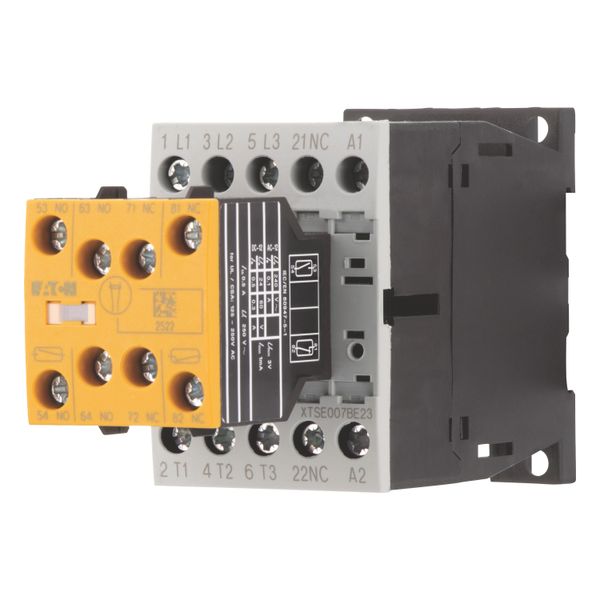 Safety contactor, 380 V 400 V: 3 kW, 2 N/O, 3 NC, 110 V 50 Hz, 120 V 60 Hz, AC operation, Screw terminals, With mirror contact (not for microswitches) image 3