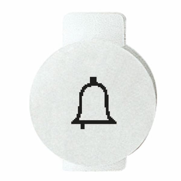 LENS WITH ILLUMINATED SYMBOL FOR COMMAND DEVICES - RINGER - SYMBOL BELL - SYSTEM WHITE image 2
