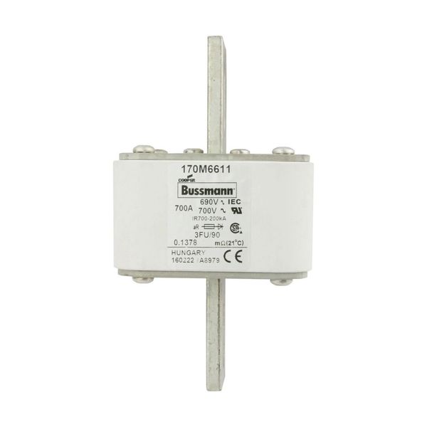 Fuse-link, high speed, 700 A, AC 690 V, size 3, 76 x 92 x 135 mm, aR, IEC, UL image 7