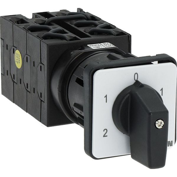 Reversing multi-speed switches, T0, 20 A, center mounting, 6 contact unit(s), Contacts: 12, 60 °, maintained, With 0 (Off) position, 2-1-0-1-2, Design image 38