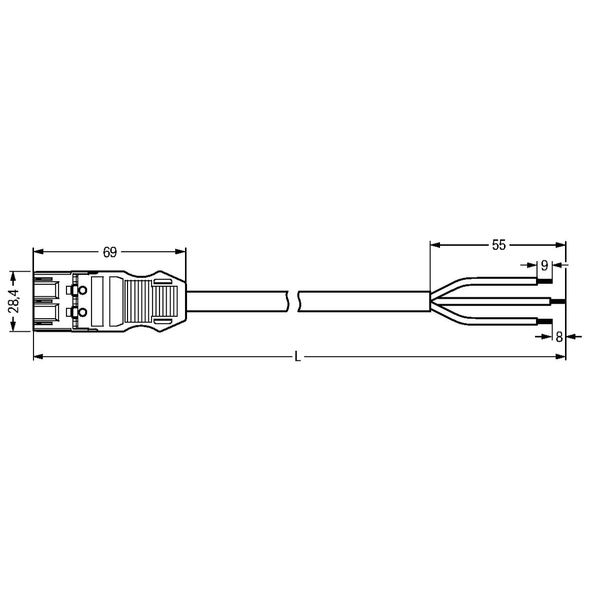 pre-assembled adapter cable Socket/SCHUKO plug 3-pole white image 4