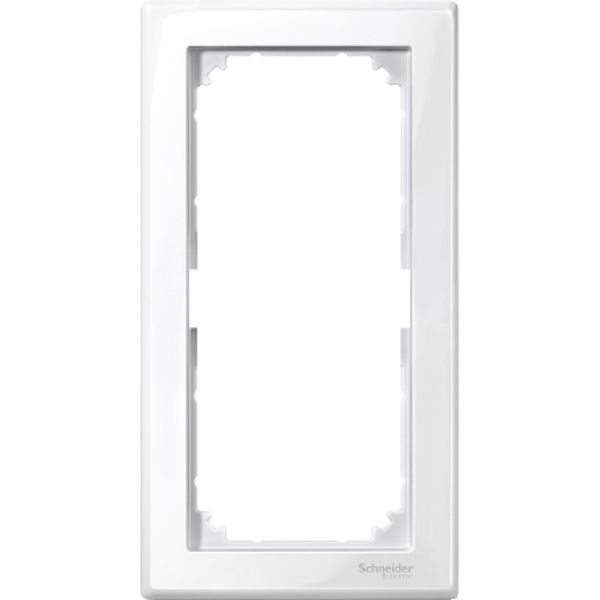 M-Smart frame, 2-gang without central bridge piece, polar white, glossy image 2