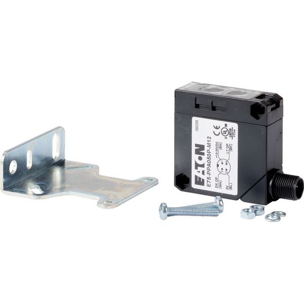 Proximity Sensor, HxWxD=50x18x50mm, Sn=10-50cm, 10-30VDC, PNP, M12 image 1