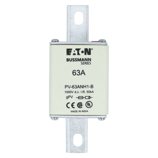 Fuse-link, high speed, 63 A, DC 1000 V, NH1, gPV, UL PV, UL, IEC, dual indicator, bolted tags image 27