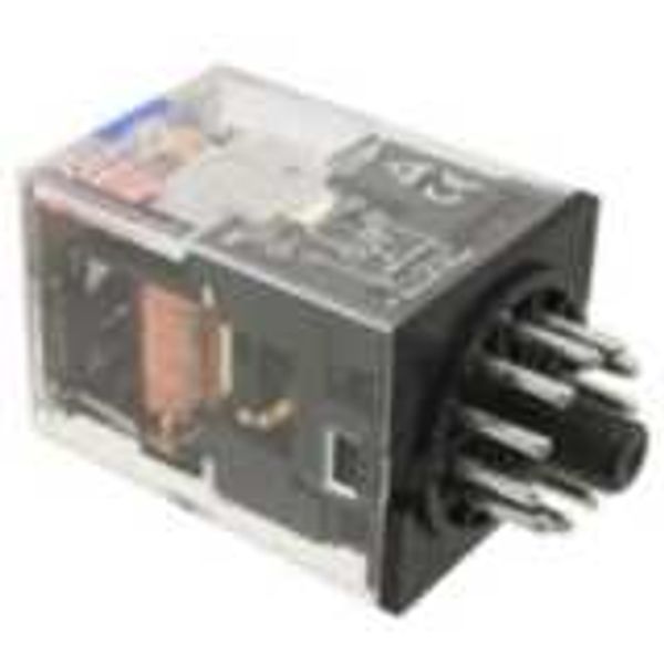 Relay, plug-in, 11-pin, 3PDT, 10 A, mech & LED indicator, test button, image 1