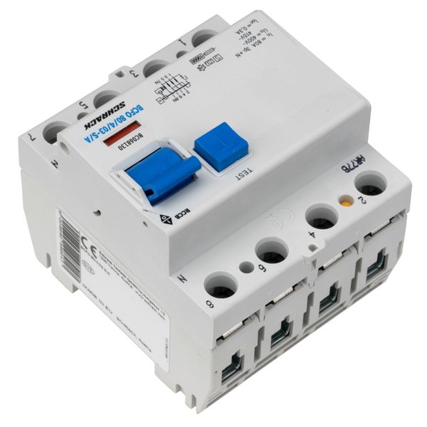 Residual current circuit breaker 80A, 4-p, 300mA, type S,A image 6