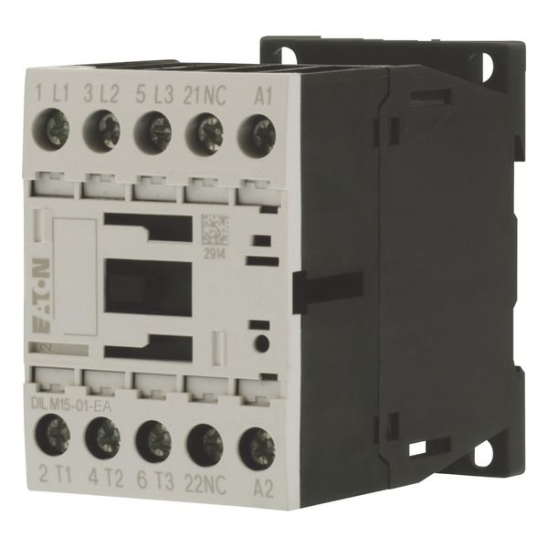 Contactor, 3 pole, 380 V 400 V 7.5 kW, 1 NC, 230 V 50 Hz, 240 V 60 Hz, AC operation, Screw terminals image 1