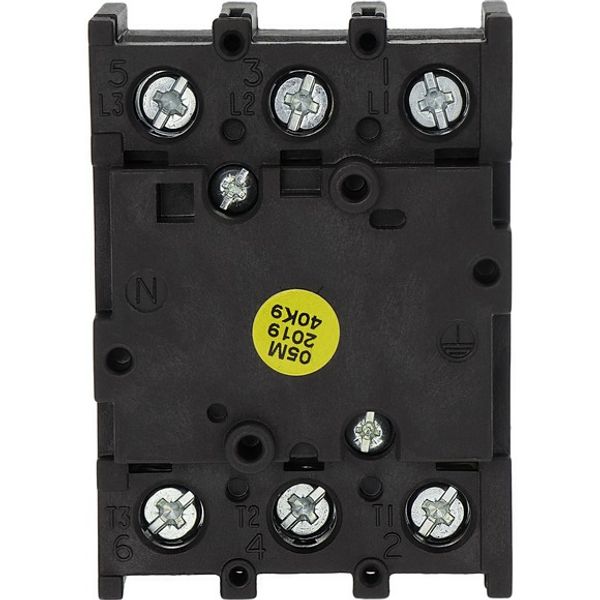 On-Off switch, P1, 32 A, flush mounting, 3 pole, with black thumb grip and front plate image 2