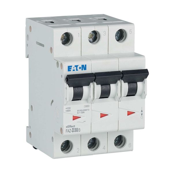 Miniature circuit breaker (MCB), 30 A, 3p, characteristic: D image 40