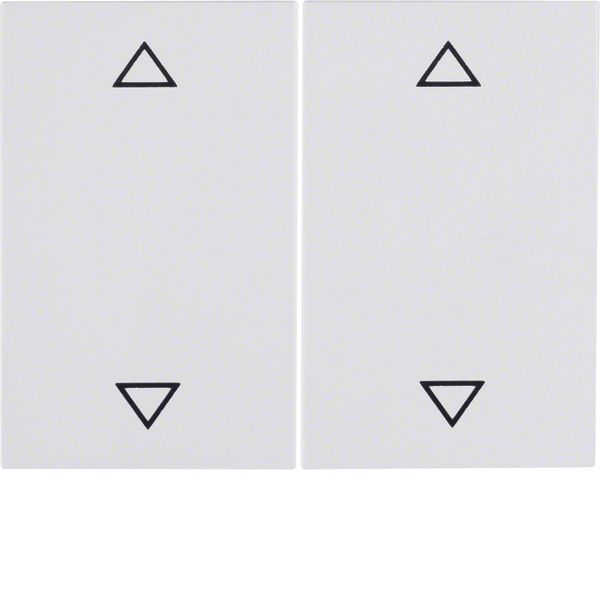 Rocker 2gang imprinted arrows symbol, K.1, p. white glossy image 1