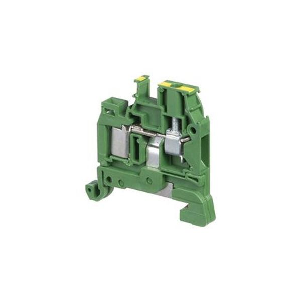 D4/6,P,ADO,EX, GROUND, SCREW CLAMP TERMINAL BLOCK, 12 AWG, 4MM, GREEN, YELLOW image 1