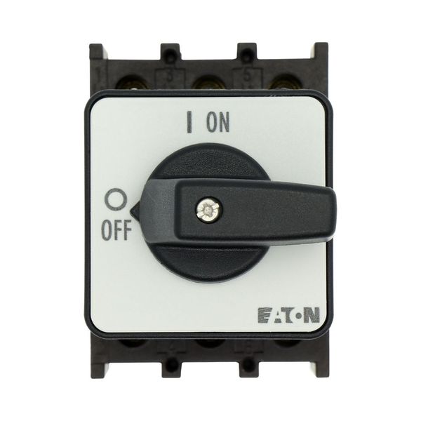 On-Off switch, P1, 25 A, flush mounting, 3 pole, with black thumb grip and front plate image 14