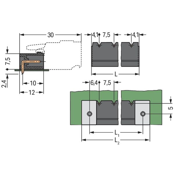 THR male header 1.0 x 1.0 mm solder pin angled black image 6