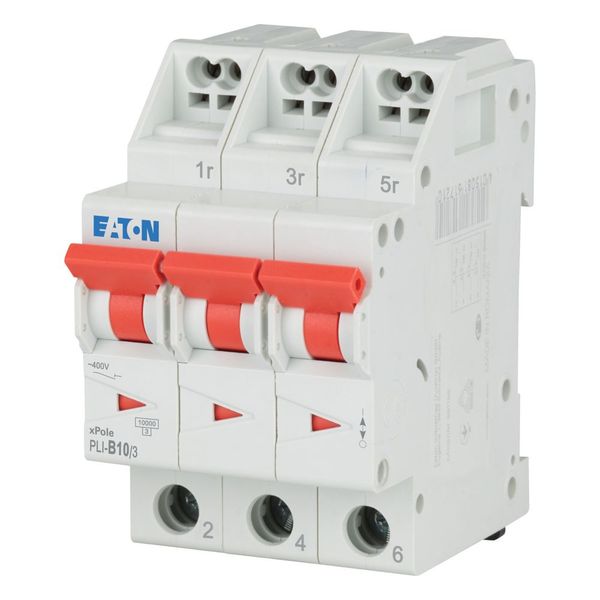 Miniature circuit breaker (MCB) with plug-in terminal, 10 A, 3p, characteristic: B image 2