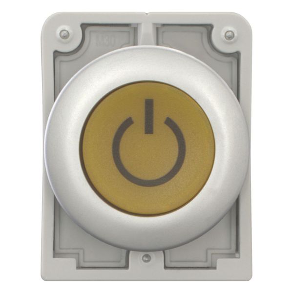 Illuminated pushbutton actuator, RMQ-Titan, Flat, momentary, yellow, inscribed, Metal bezel image 9