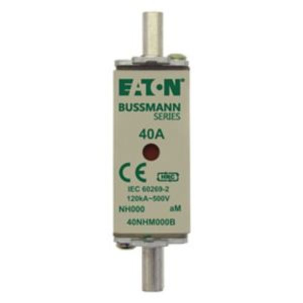 Fuse-link, low voltage, 40 A, AC 500 V, NH000, aM, IEC, dual indicator image 2