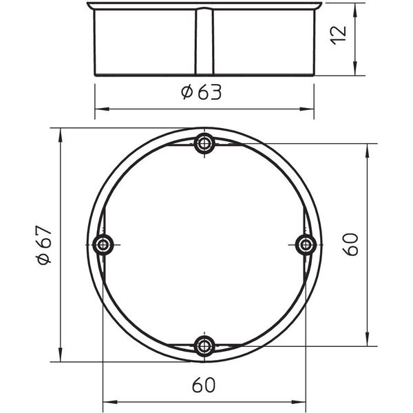 UG 60 PA 12 Surface equalisation ring concealed ¨60mm, H12mm image 2
