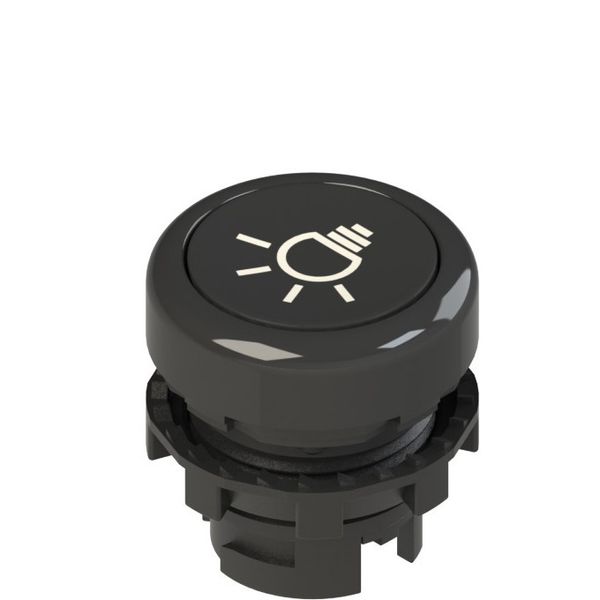 Black shaven push button with marking E2 1PU2R121L16 image 1