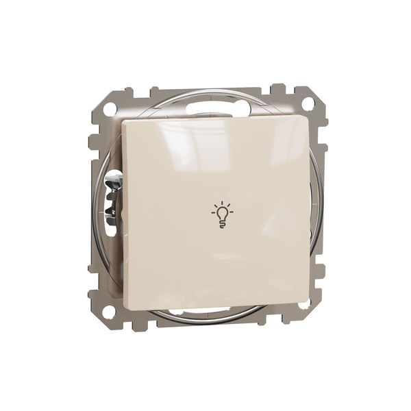 Sedna Design & Elements, 1-way Push-Button 10A Lamp Symbol, professional, beige image 4