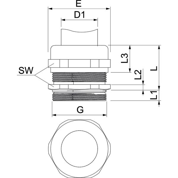 V-TEC VM40 EMV Cable gland EMV for cable with shielding M40 image 2