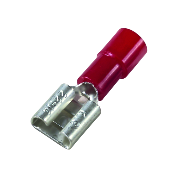 Flat pin sleeve red insulated 0.25-1.5/6.3x0.8 PC image 1