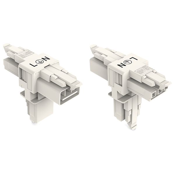 T-distribution connector 3-pole Cod. A white image 4