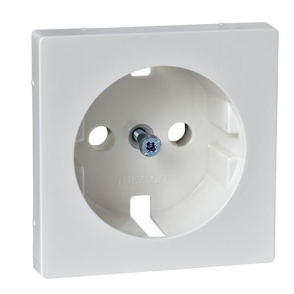 Central plate for SCHUKO socket-outlet insert, polar white, glossy, System M image 4