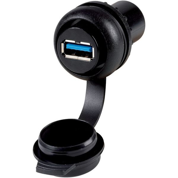 Bulkhead interface, USB 3.0 socket, Type A, Bezel: black image 4