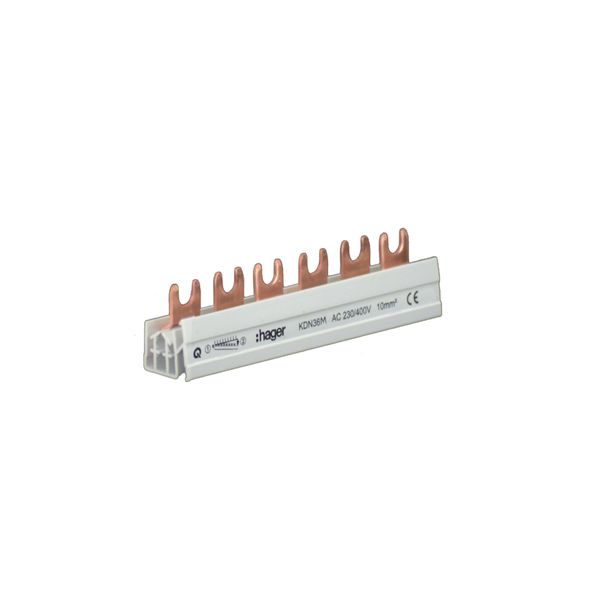 Insulated busbar 3P fork 10mm² 6M image 1