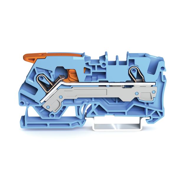 2-conductor through terminal block with lever and Push-in CAGE CLAMP® image 1