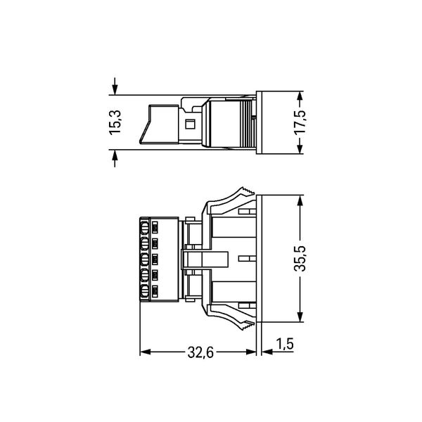 Snap-in socket without locking lever 5-pole white image 4