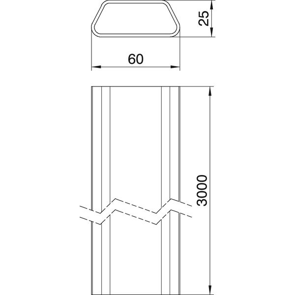 DU 6025 Underfloor duct for UDSPD 25x60x3000 image 2