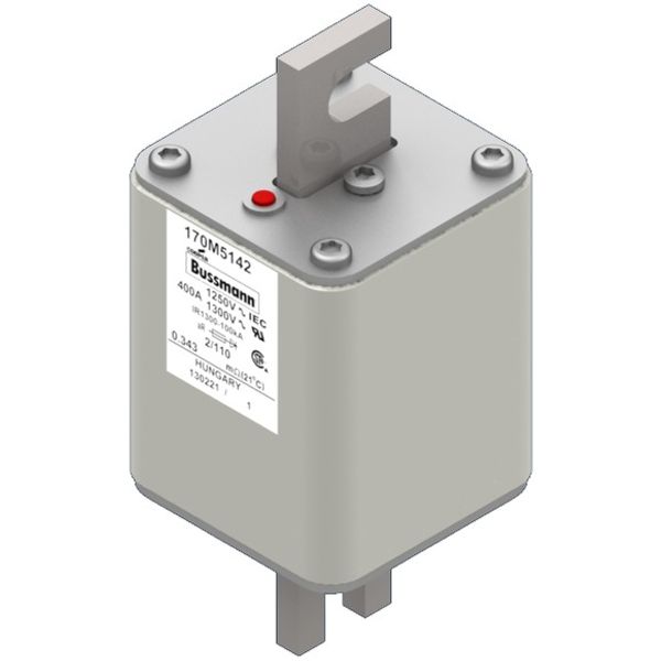 Fuse-link, high speed, 400 A, AC 1250 V, size 2, 61 x 75 x 138 mm, aR, DIN, IEC, single indicator image 2