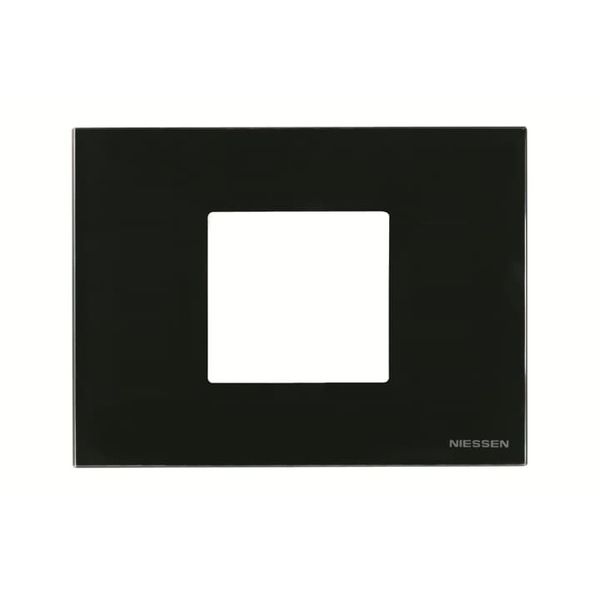 N2472 CN Frame 2 modules 1gang Black Glass - Zenit image 1